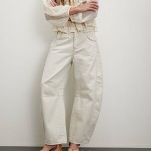 Free People We The Free Good Luck Mid Rise Barrel Jean Size 24 NWT